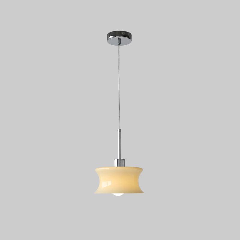 Zenthia klassieke hanglamp met beige en goudkleurig glas