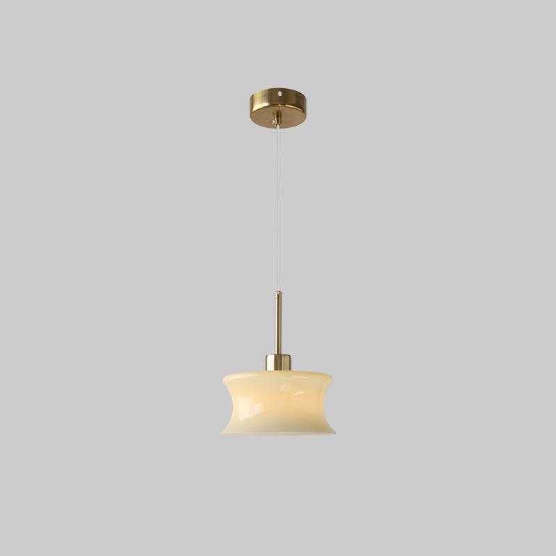 Zenthia klassieke hanglamp met beige en goudkleurig glas