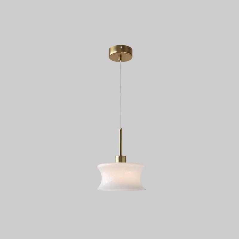 Zenthia klassieke hanglamp met beige en goudkleurig glas