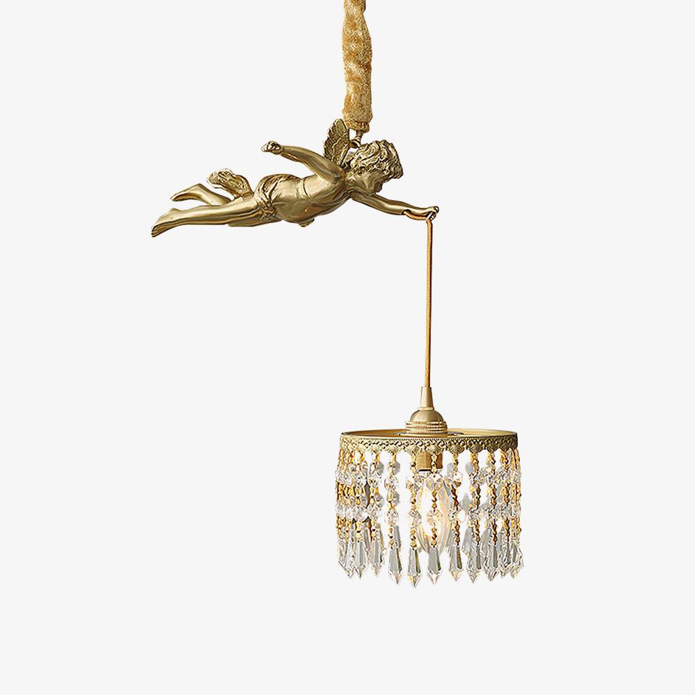 Calytra hanglamp in messing met kristal