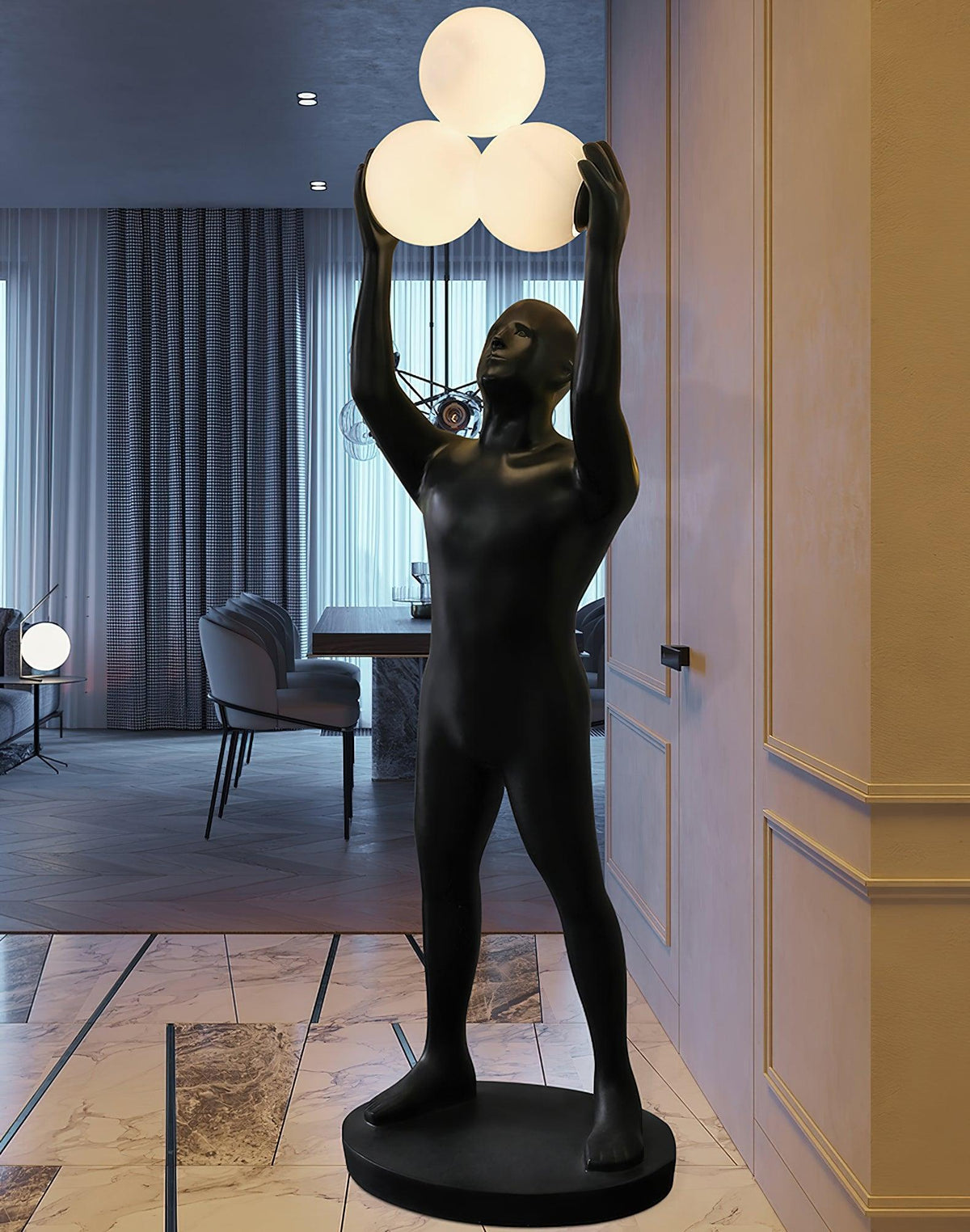 Eurshaia vloerlamp in zwart