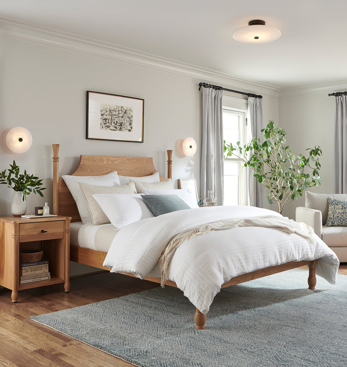 Ines Eterna Moderne witte wandlamp van albast