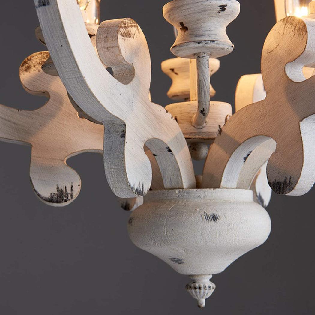 Rinaian kroonluchter scroll hout witgewassen landelijk