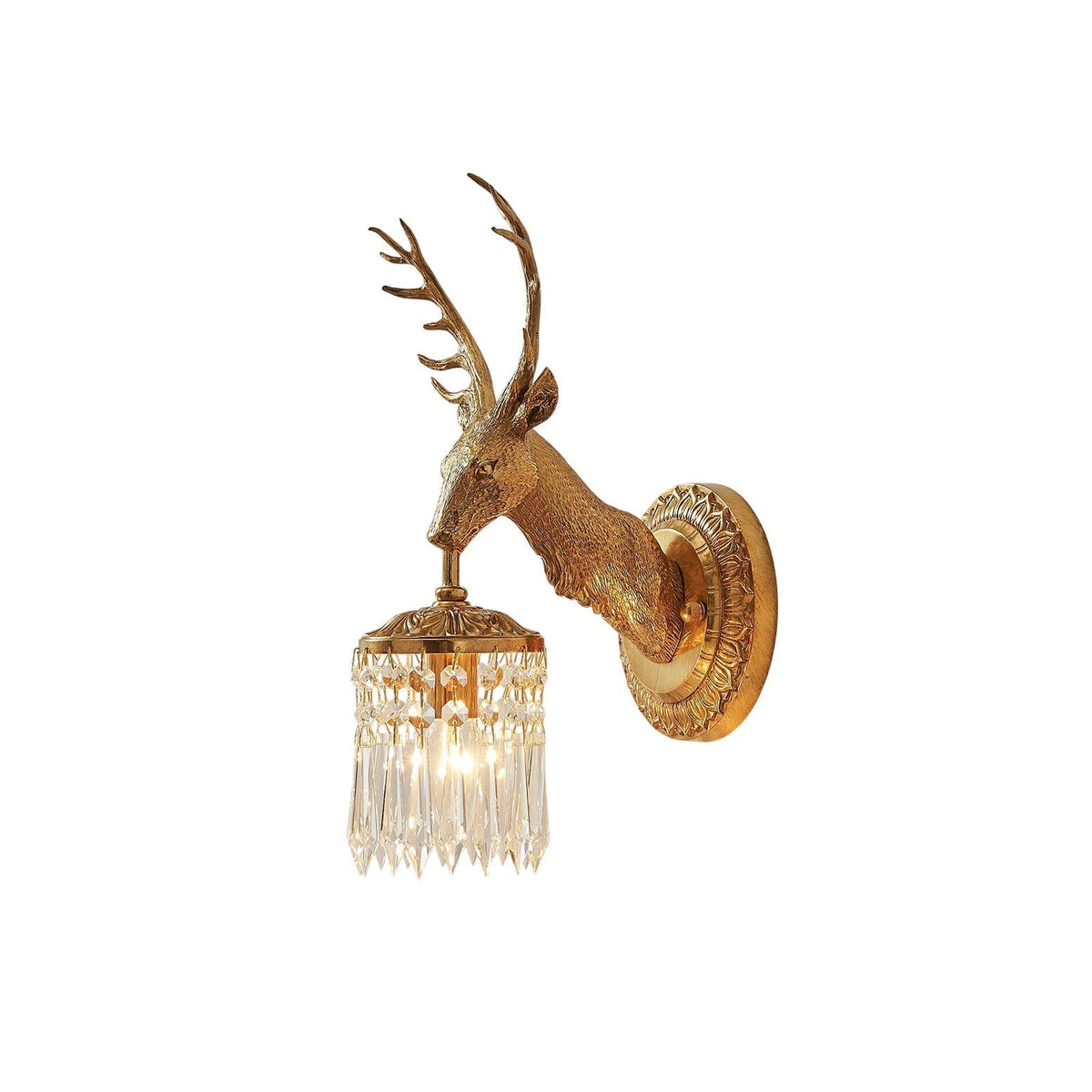 Antler kristallen wandlamp