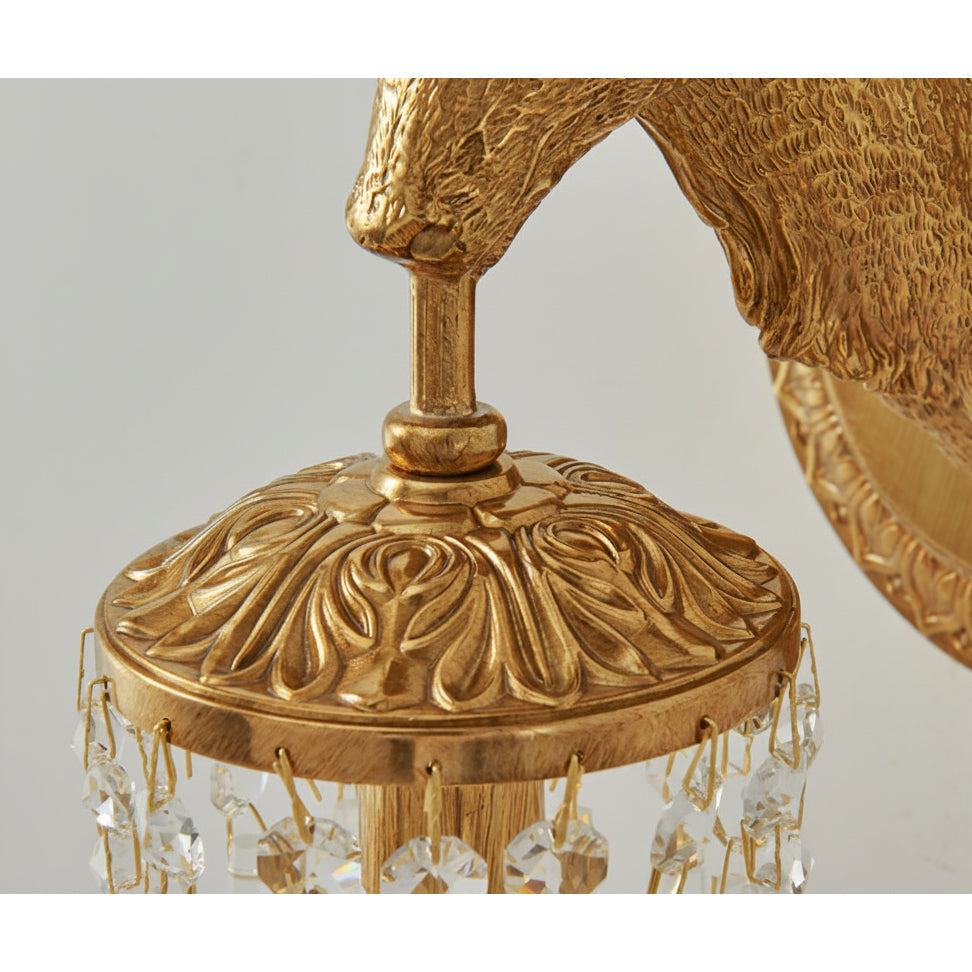 Antler kristallen wandlamp