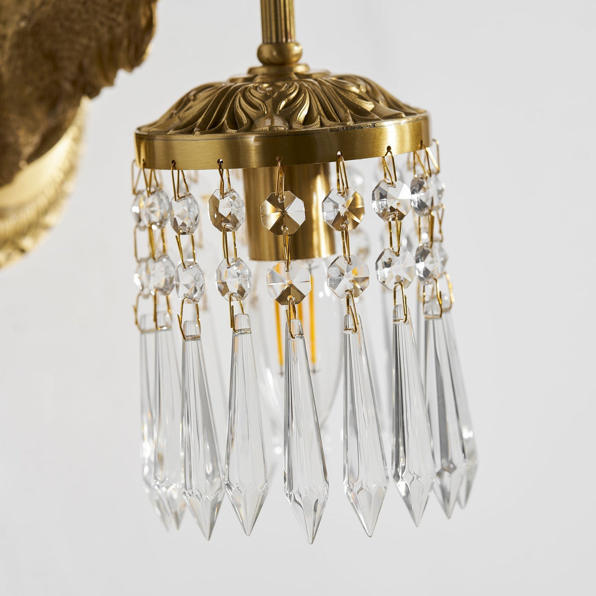Antler kristallen wandlamp