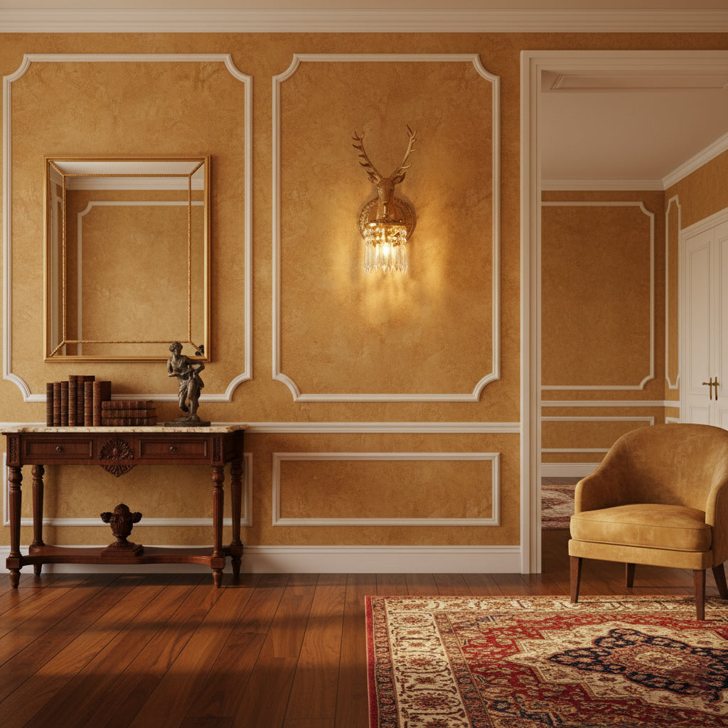 Antler kristallen wandlamp