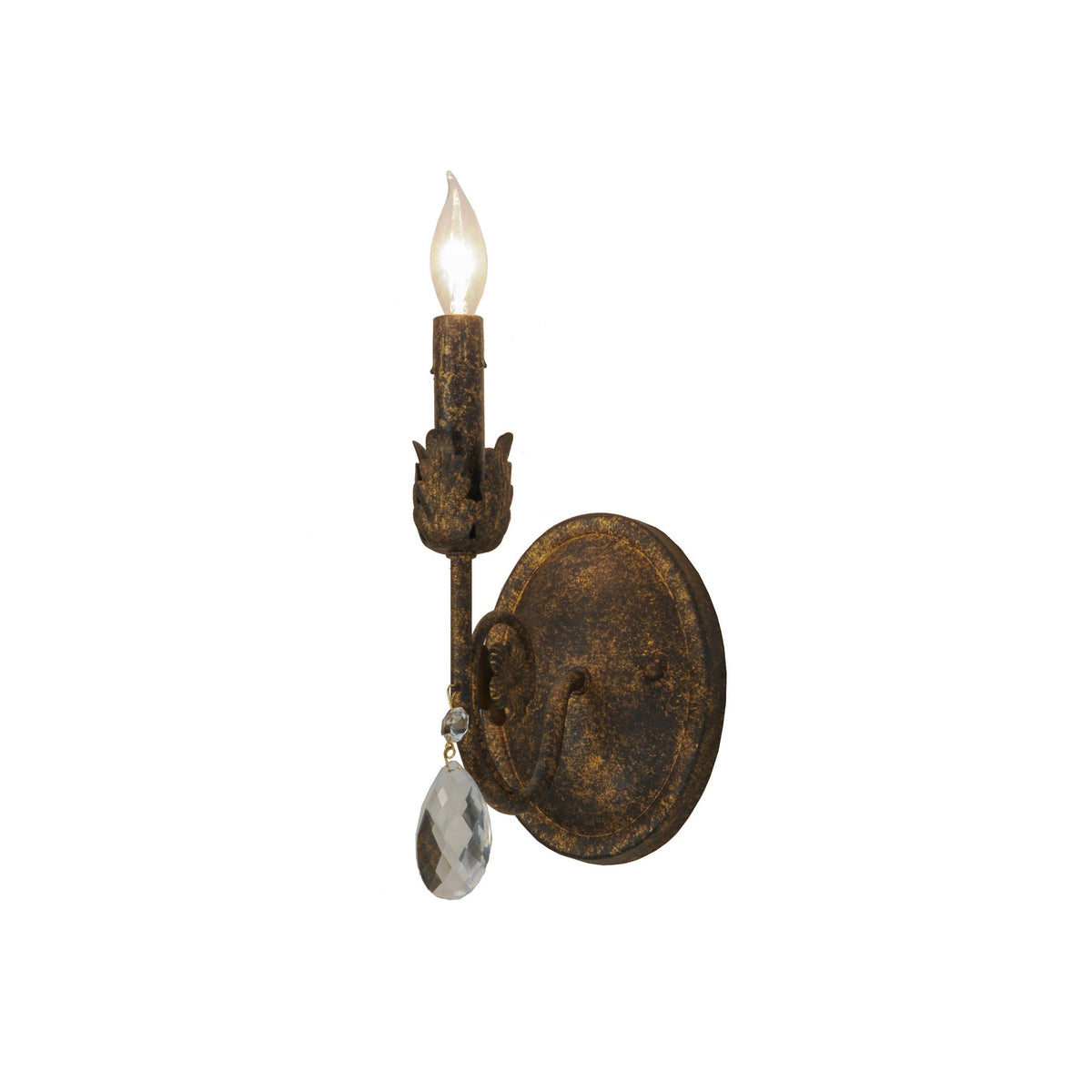 Mjolkuvyn individuele creativiteit wandlamp van metaal met kristal