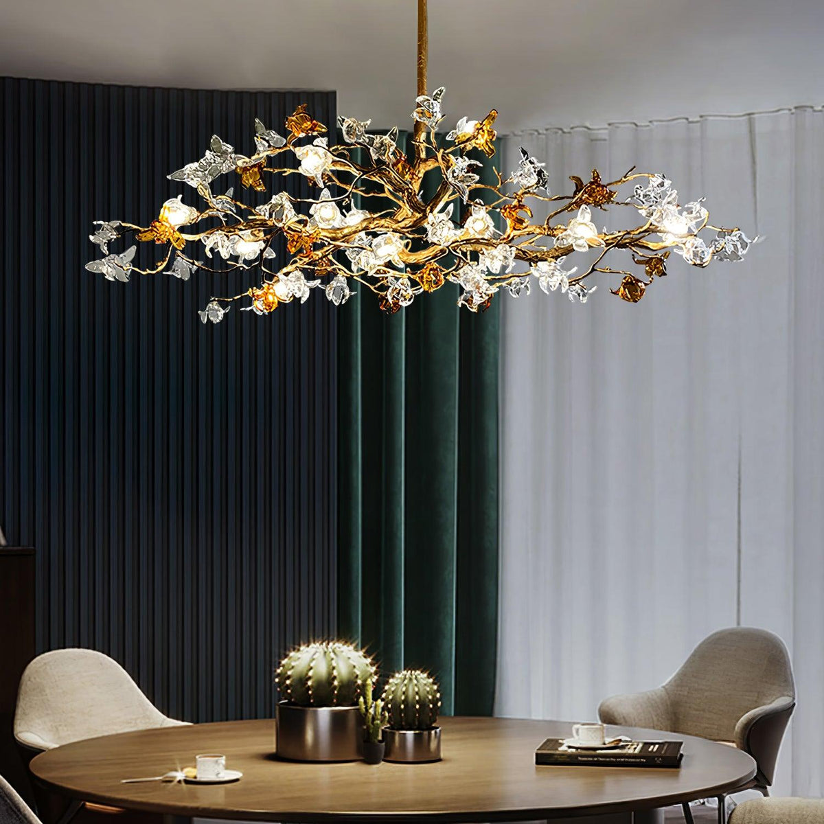 Ulfuvye Postmodern Luxe Tak messing Kristal Kroonluchter