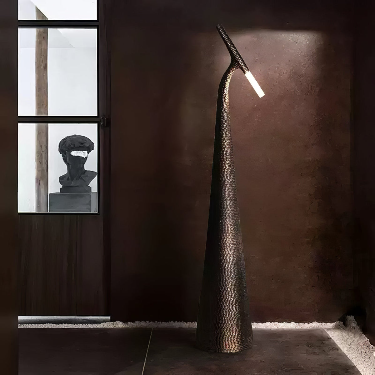 Sysolyra vloerlamp van hars van textuurhars