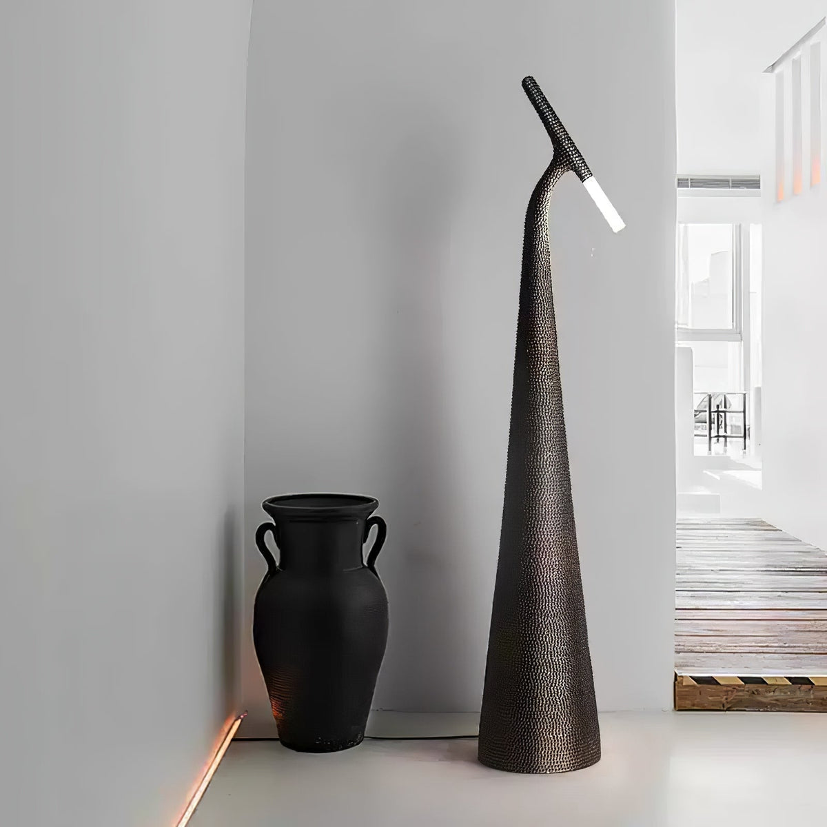Sysolyra vloerlamp van hars van textuurhars