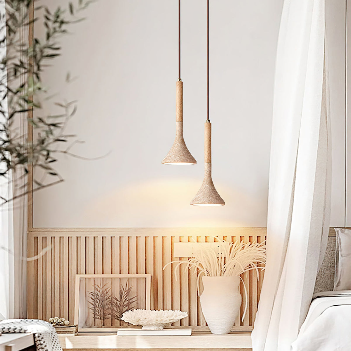 Taviaya minimalistische hanglamp van travertin