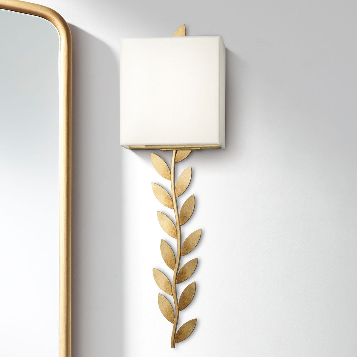 Plotuvyo Moderne minimalistische wandlamp met messing afwerking en stoffen kap