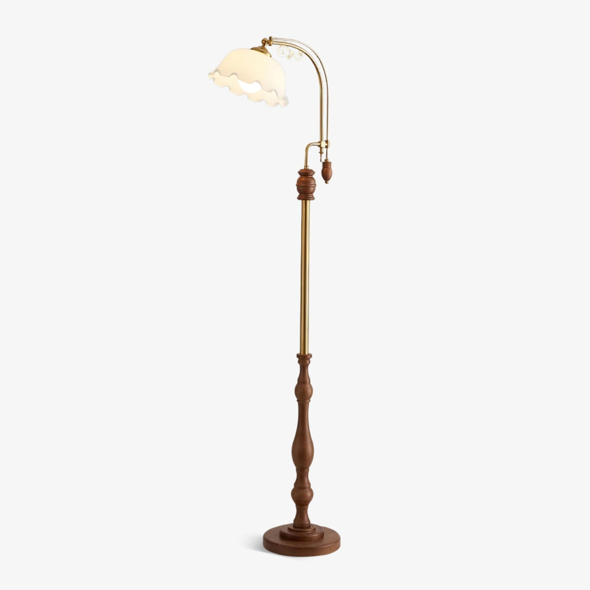 Darisel Vintage houten vloerlamp