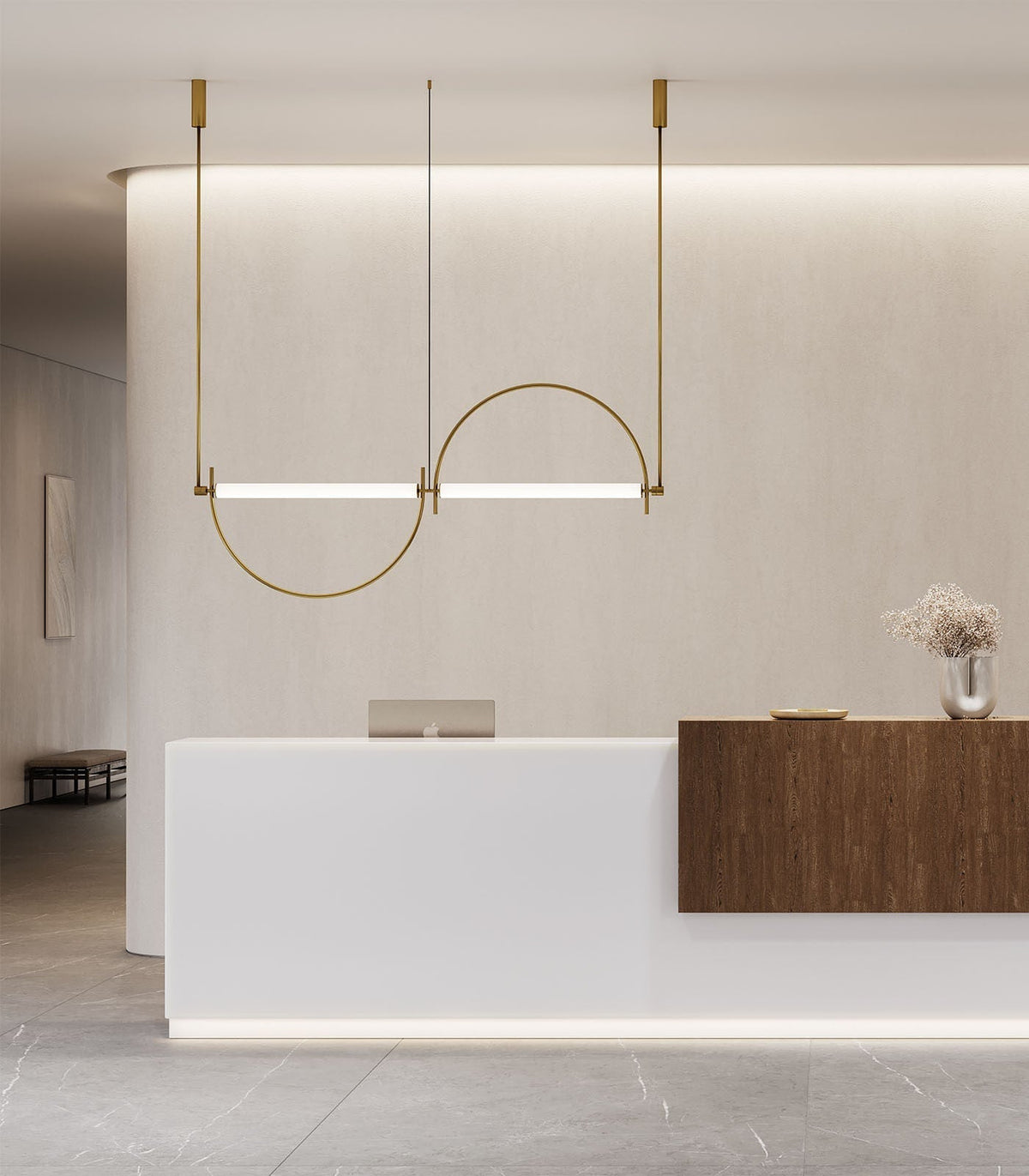 Arched kroonluchter met lineaire LED