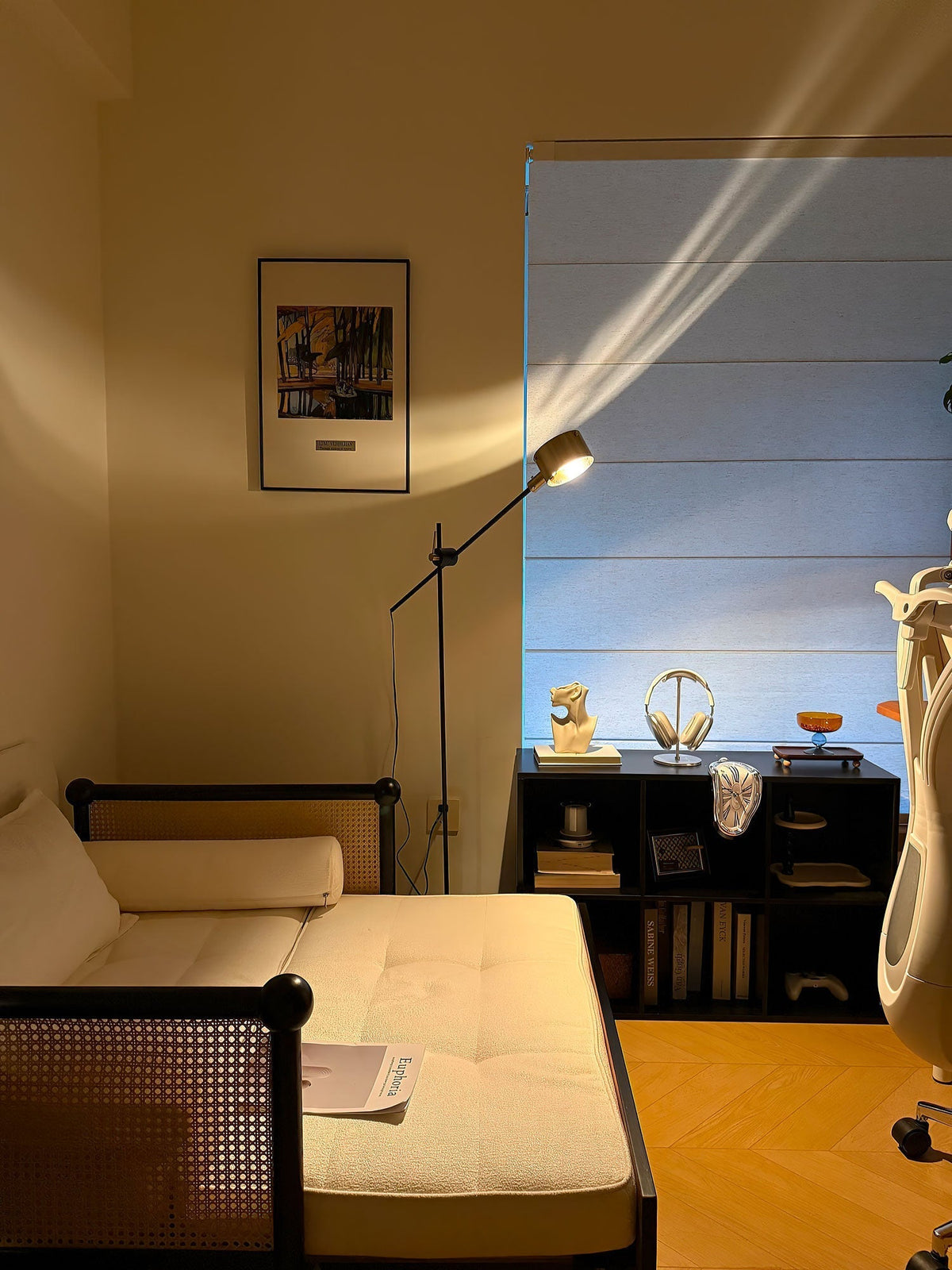 Arclen verstelbare vloerlamp met horizontale arm
