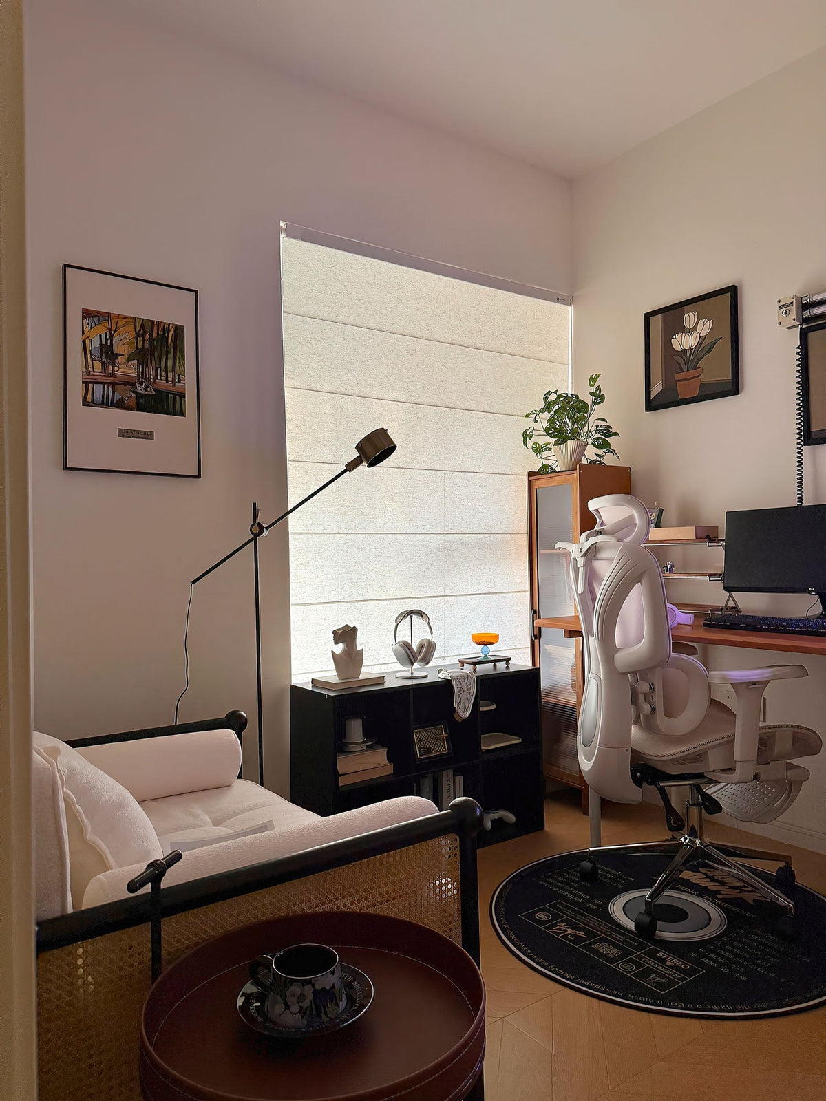 Arclen verstelbare vloerlamp met horizontale arm
