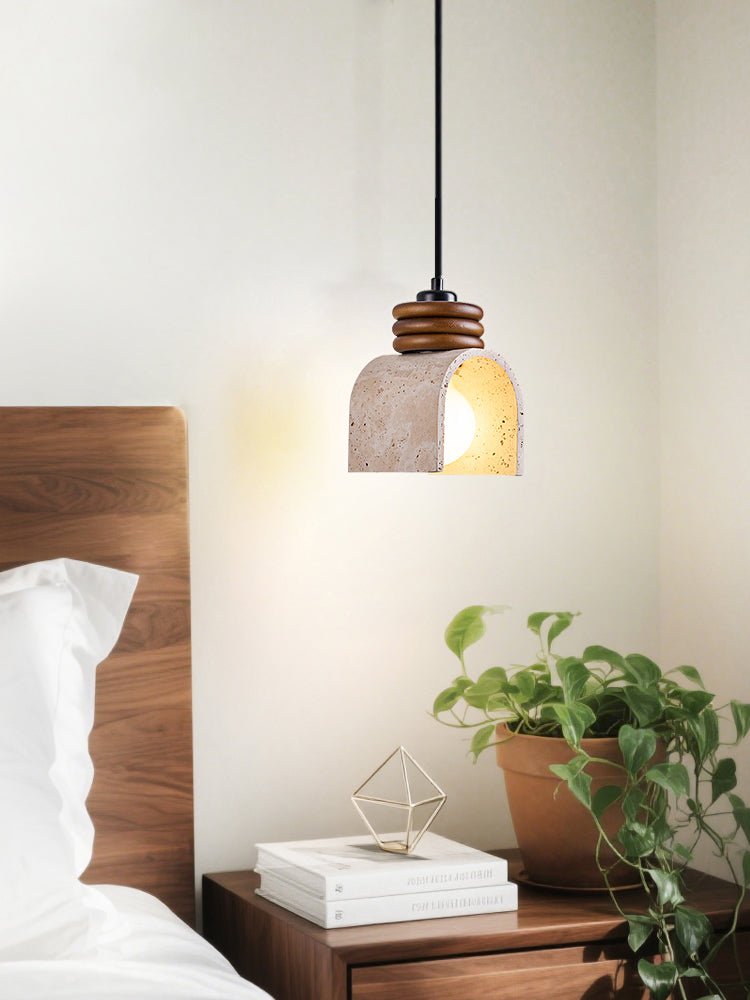 Quinn Moderne hanglamp van geel travertin