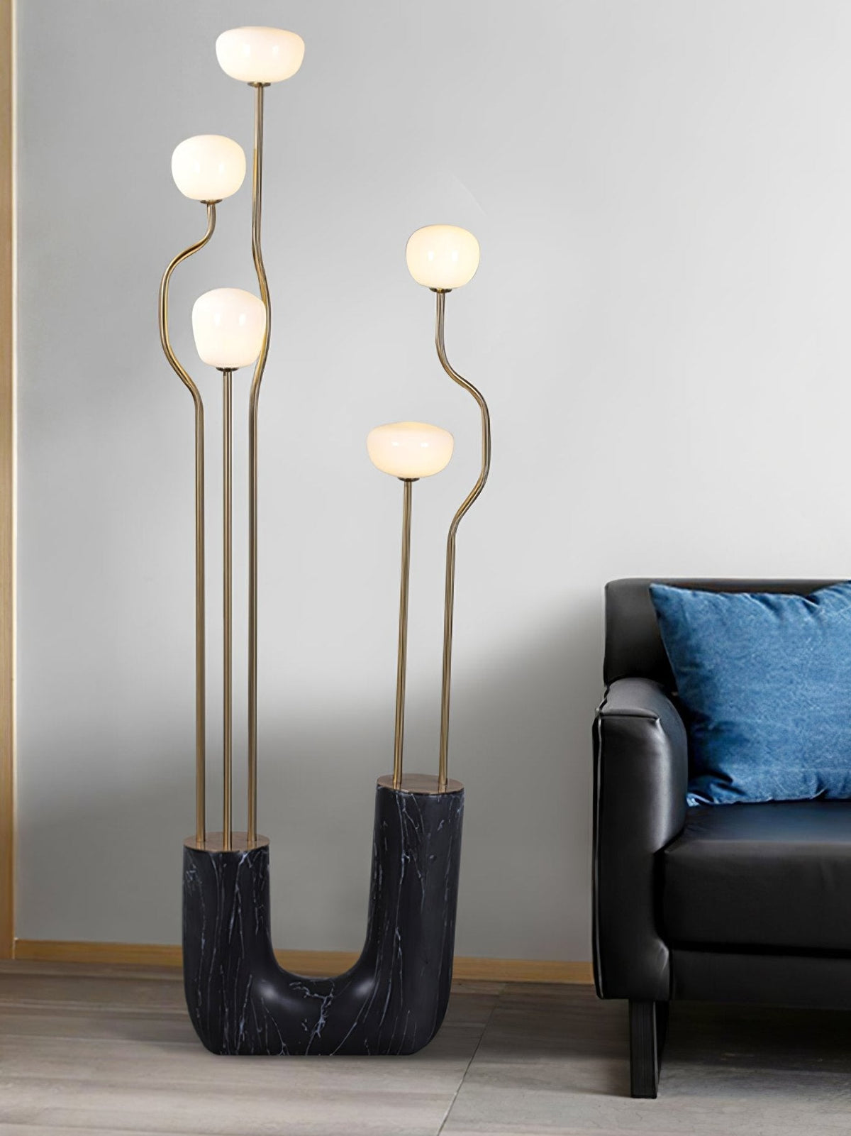 Lumon vloerlamp in marmer en messing, modern
