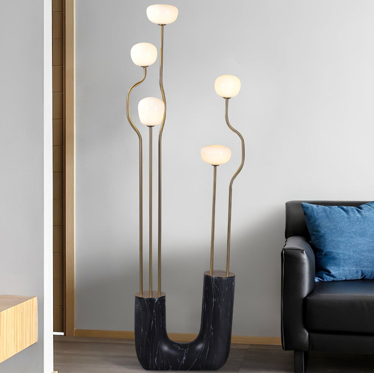 Lumon vloerlamp in marmer en messing, modern