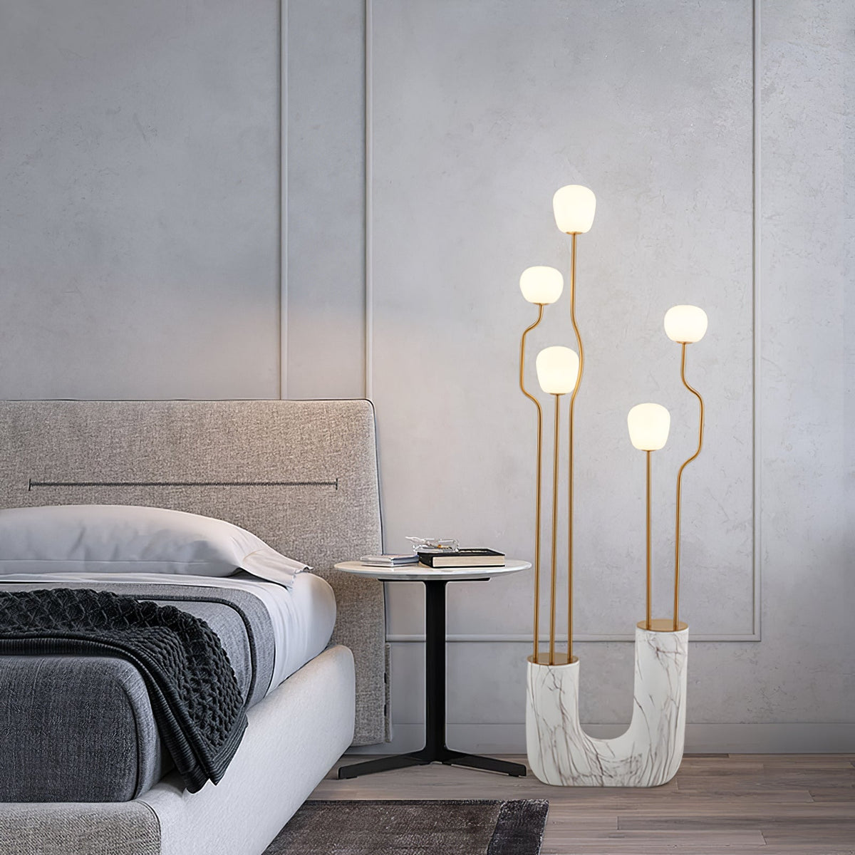 Lumon vloerlamp in marmer en messing, modern