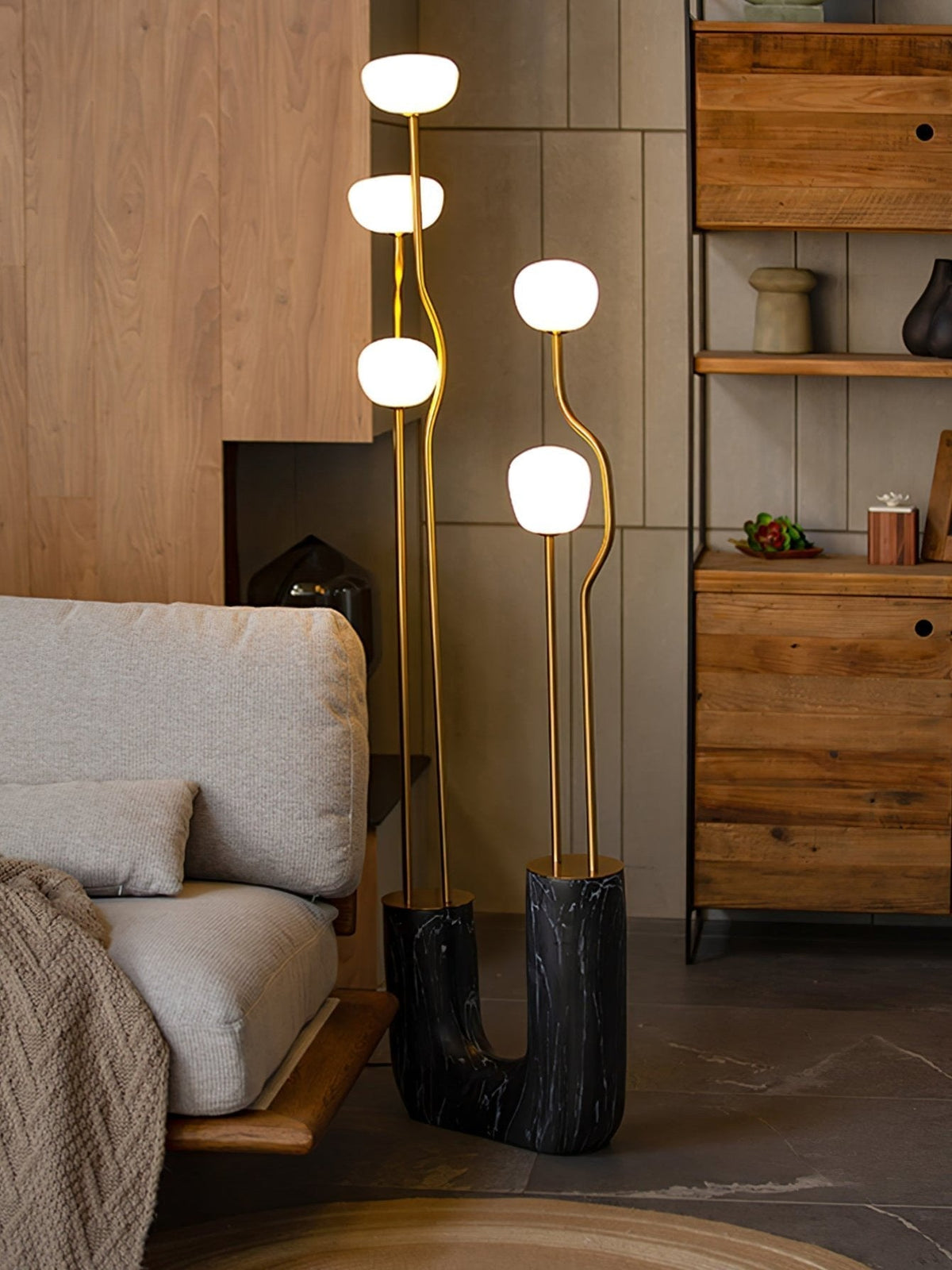 Lumon vloerlamp in marmer en messing, modern