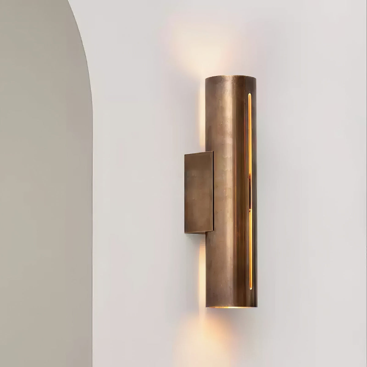 Avsilara Moderne minimalistische cilindervormige messing wandlamp