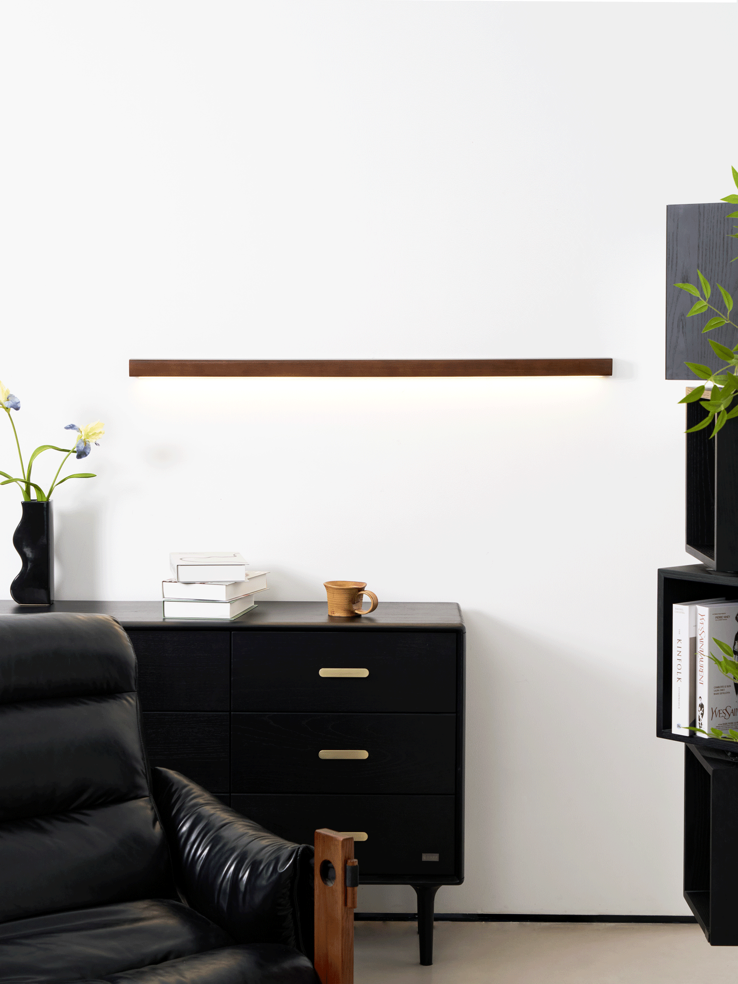 Elvivine wandlamp Hout Lineair Minimalistisch LED