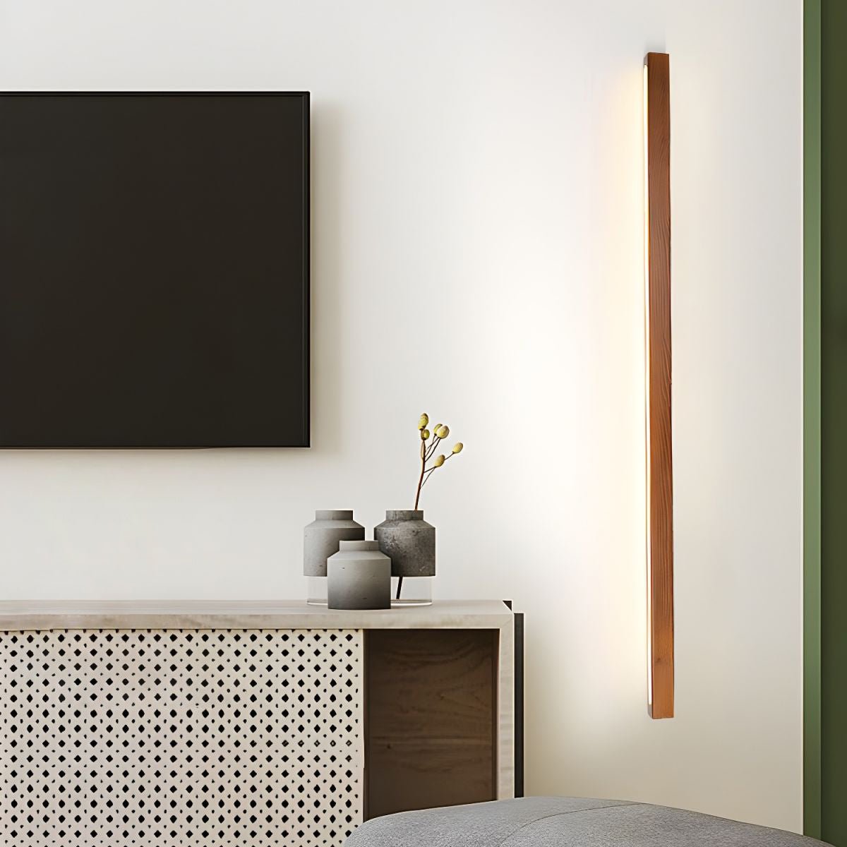 Elvivine wandlamp Hout Lineair Minimalistisch LED