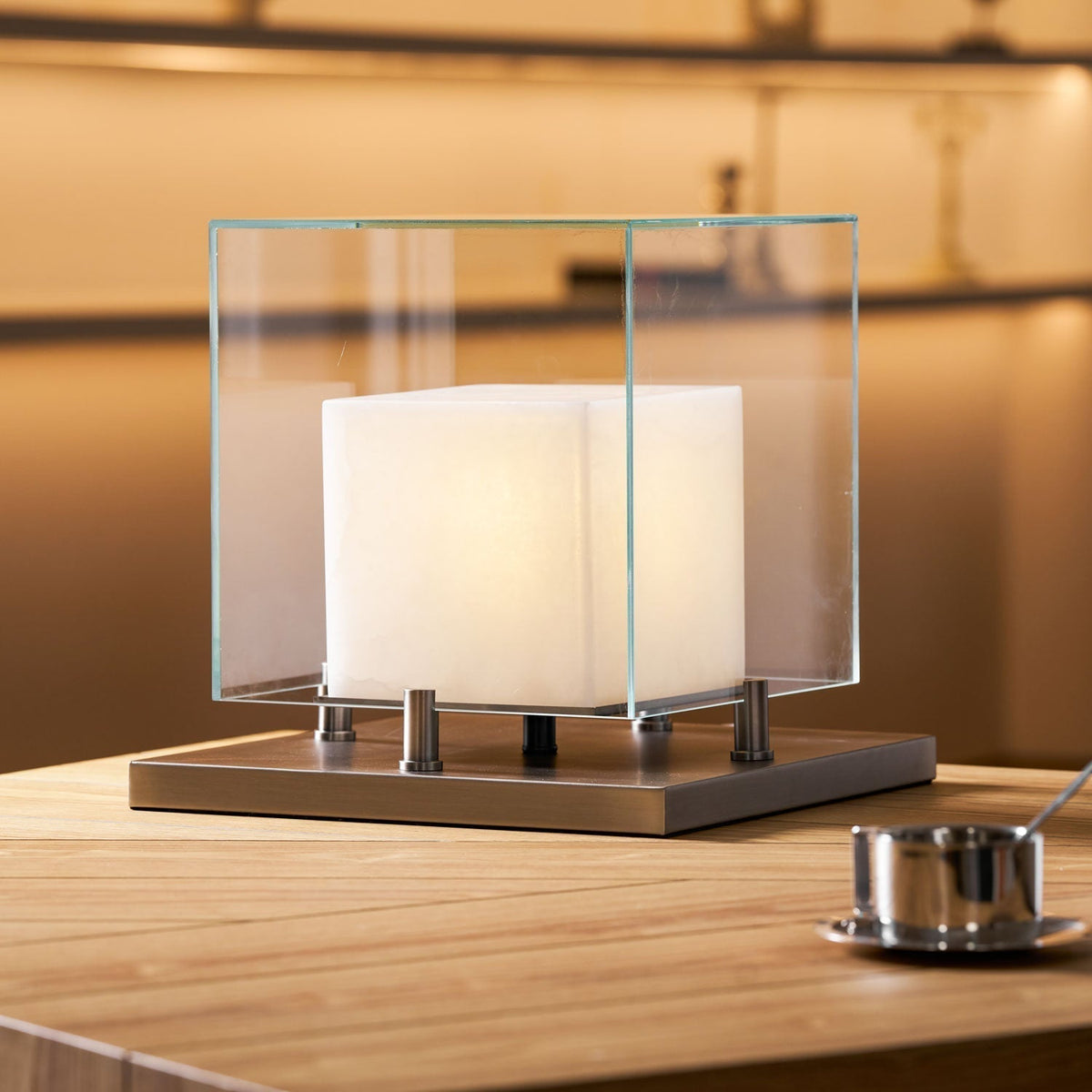 Cubo albasten tafellamp