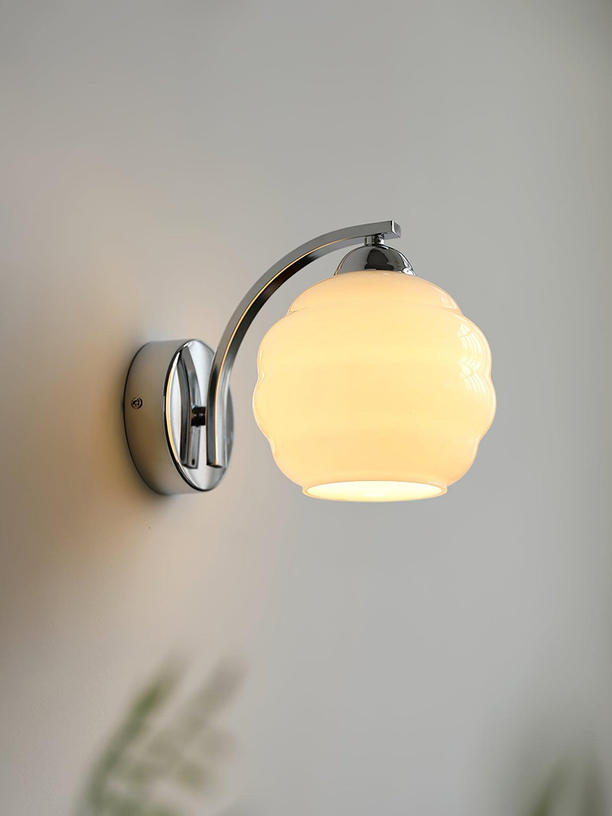 Eiraaine wandlamp Art Deco glas Chroom