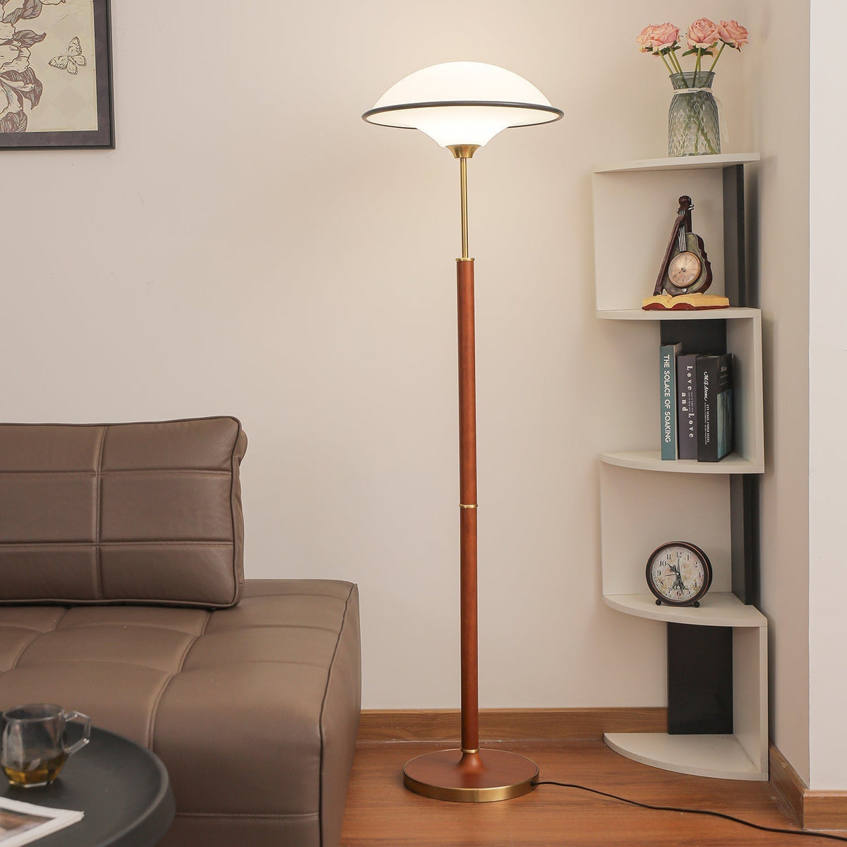 Astralis Houten Art Deco vloerlamp