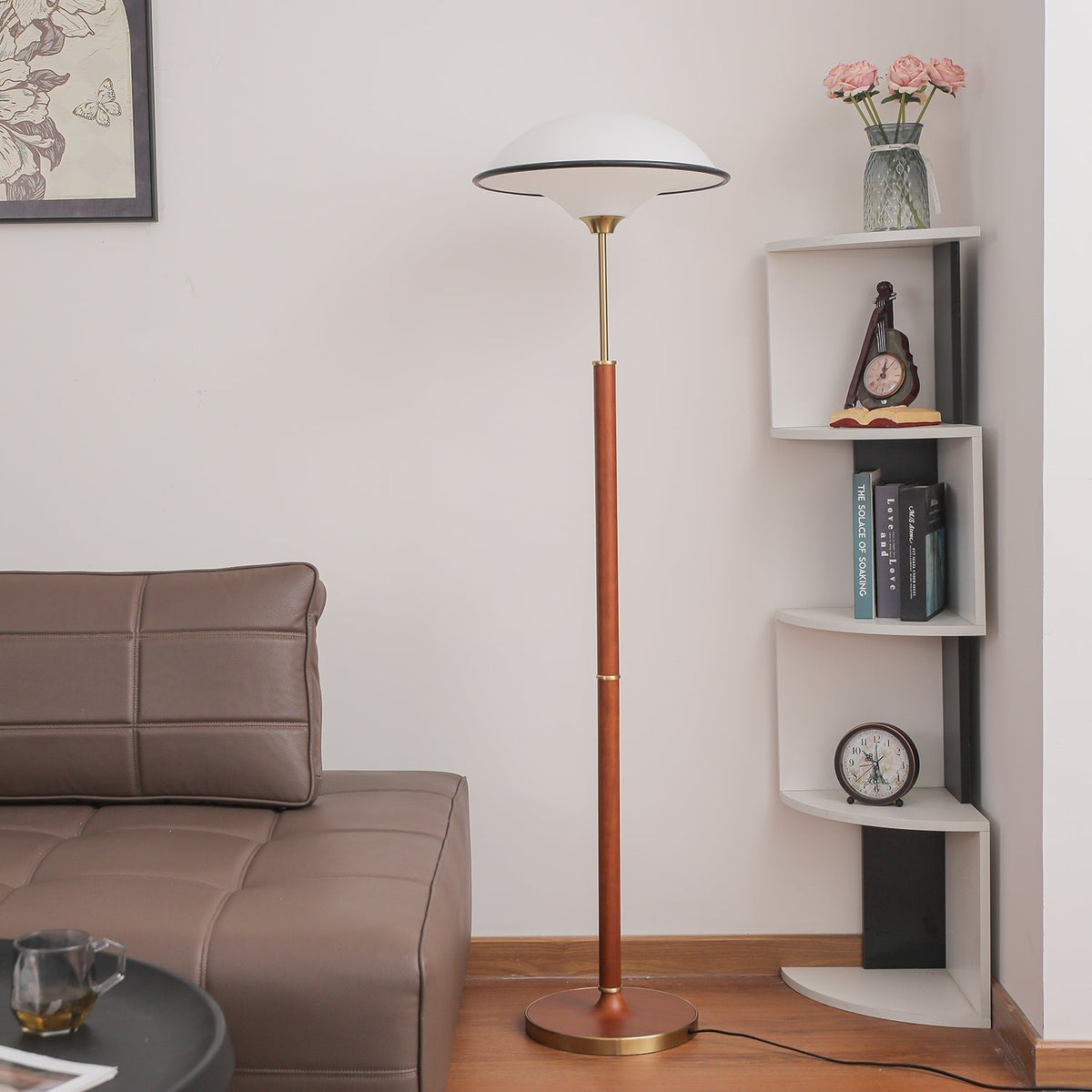 Astralis Houten Art Deco vloerlamp