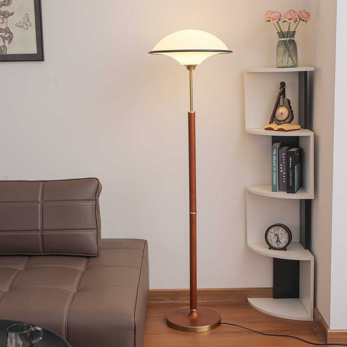Astralis Houten Art Deco vloerlamp