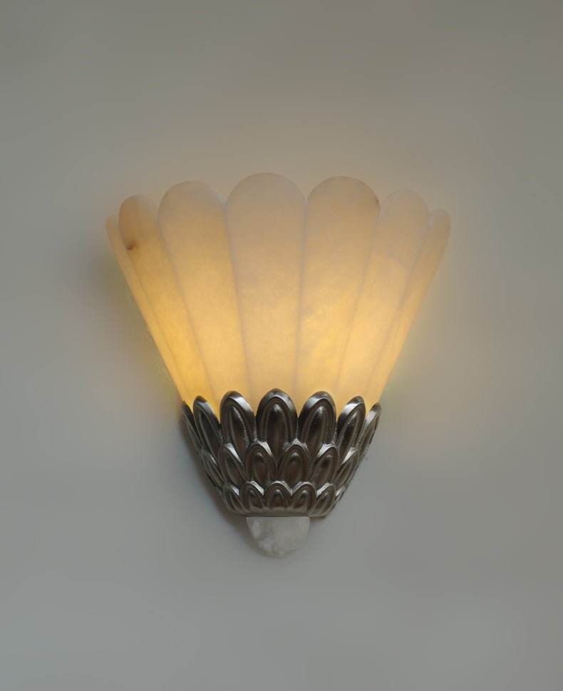 Marbe Vintage Albast Bloemblaad wandlamp