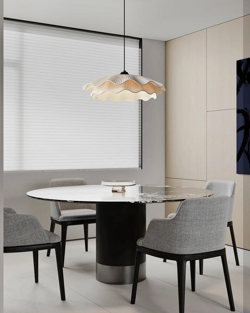 Ellorel elegantie Wave messing hanglamp met stoffen kap