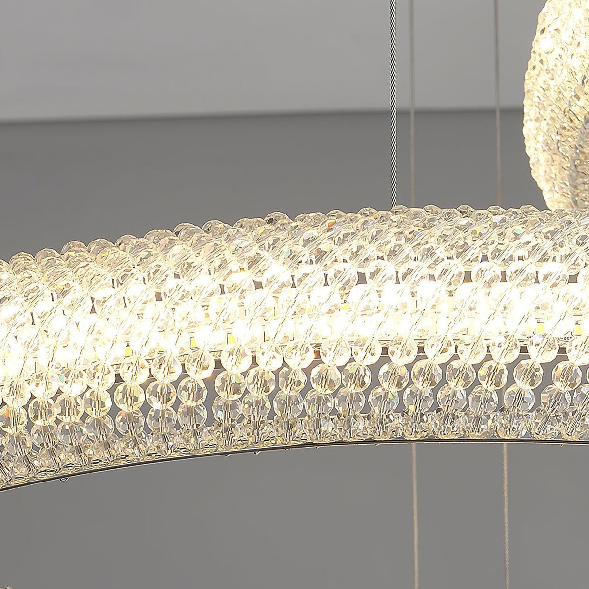 Vazorora Moderne Kroonluchter met Kristalring in Minimalistisch Design