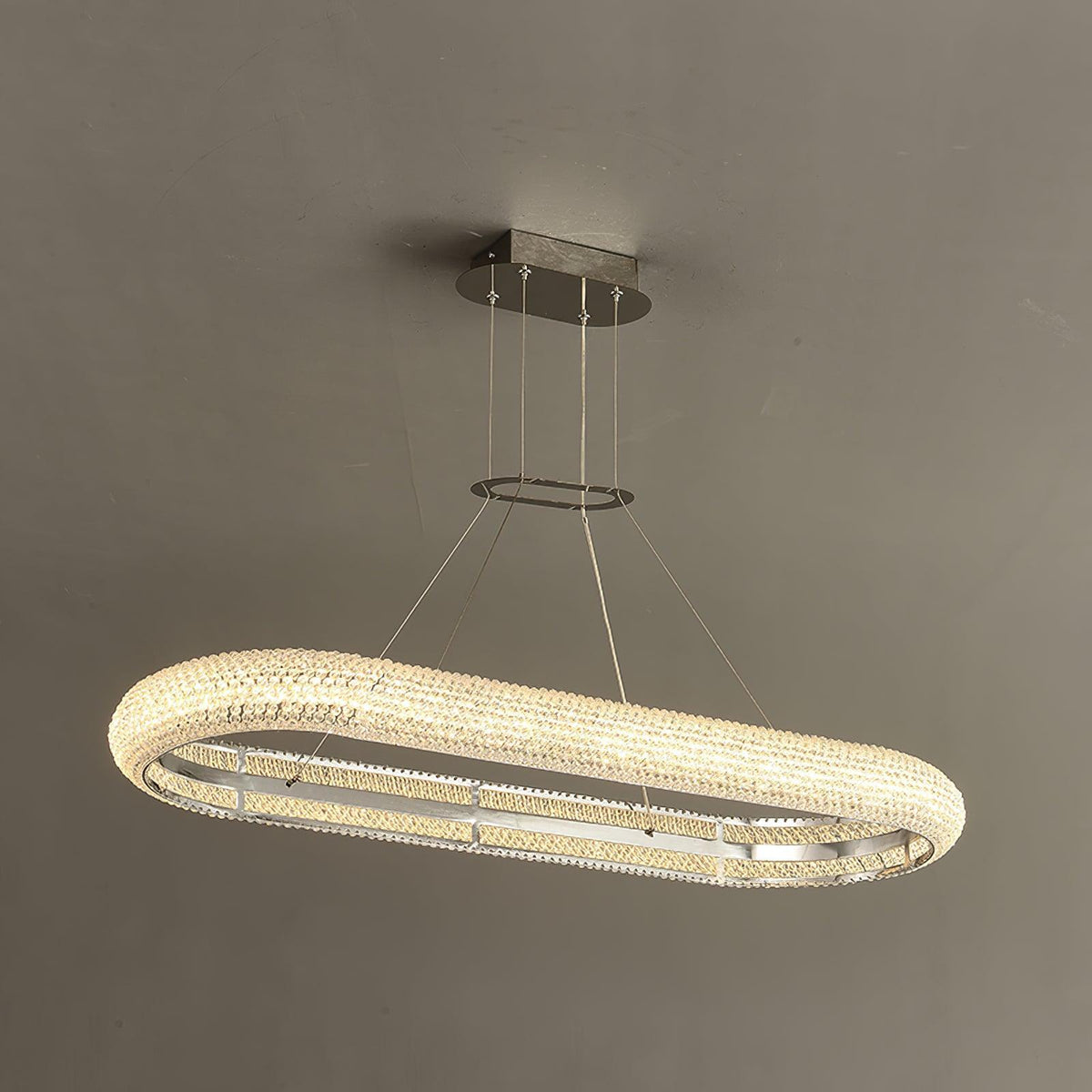 Vazorora Moderne Kroonluchter met Kristalring in Minimalistisch Design