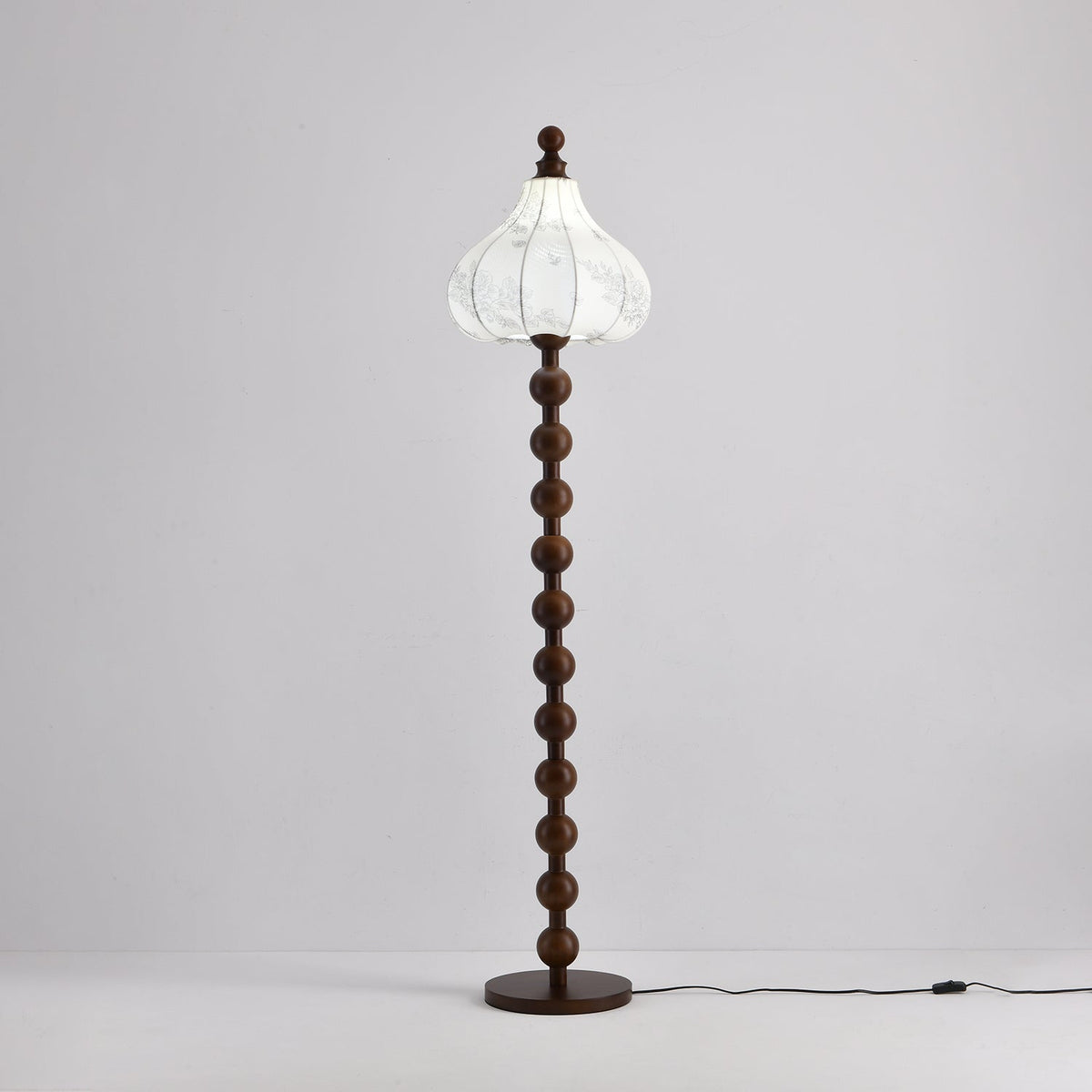 Avenivella moderne vloerlamp van walnoothout