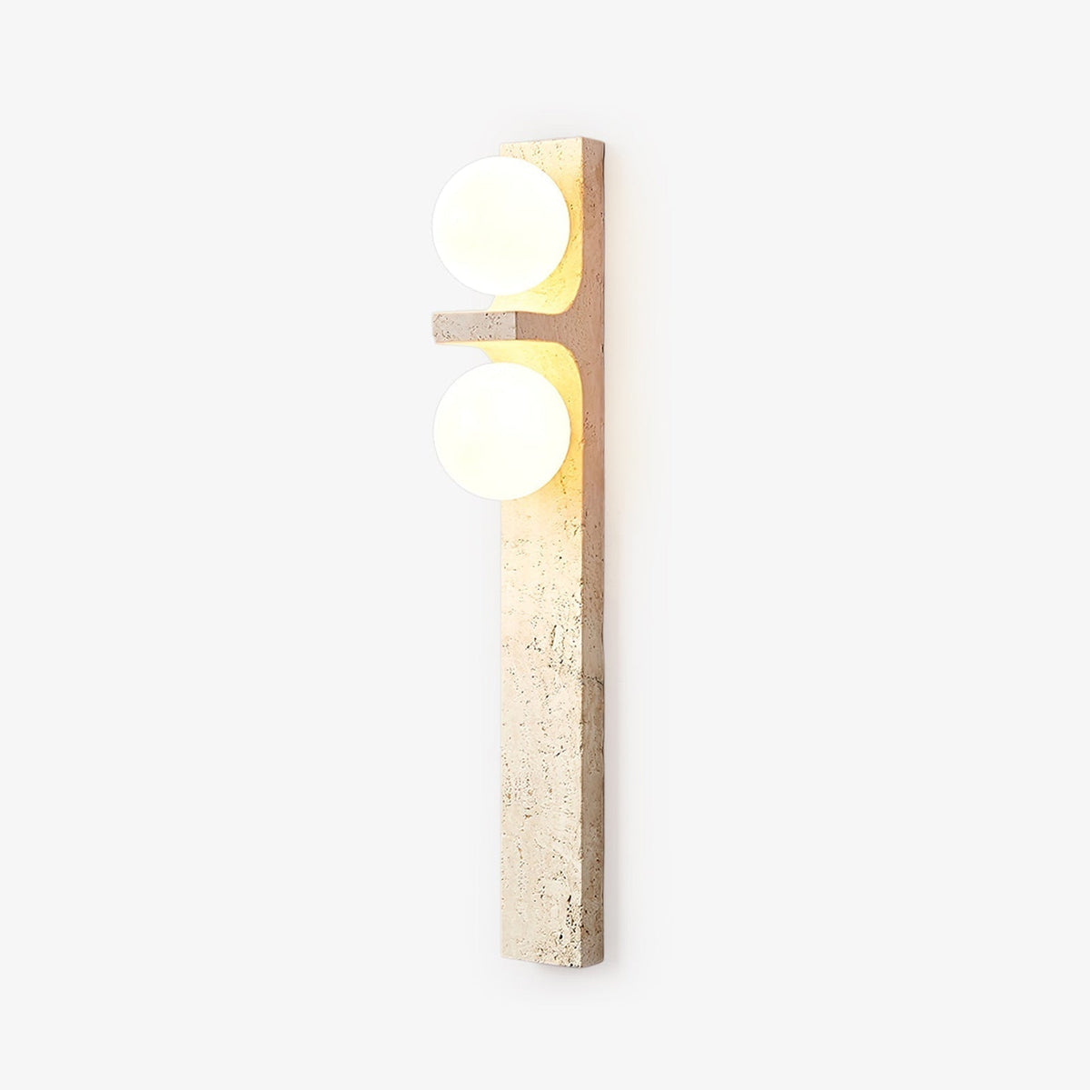 Eirikuvys moderne wandlamp met organisch travertin in minimalistische stijl