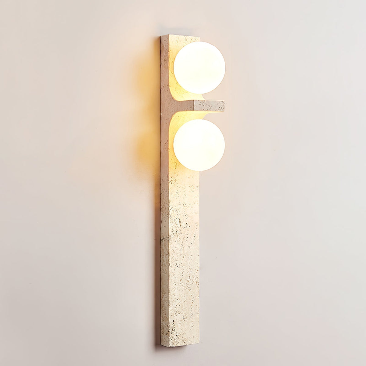 Cassiopeia wandlamp in geel travertin