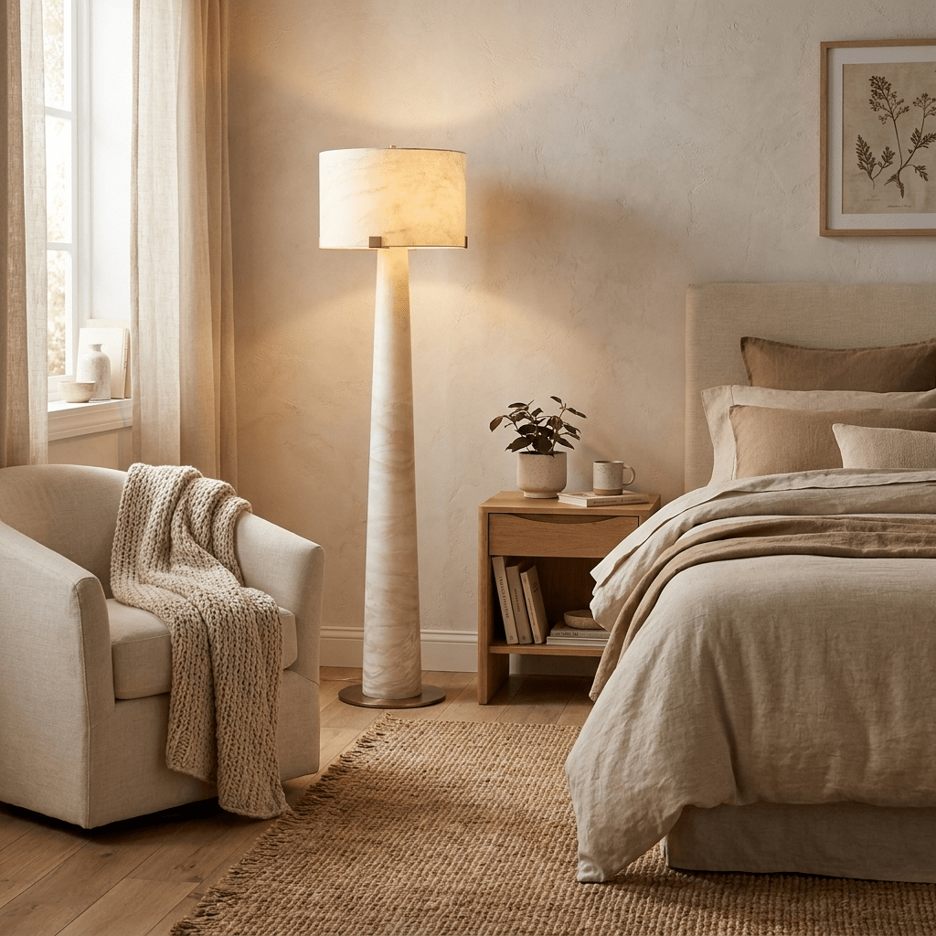Nivaline albasten vloerlamp