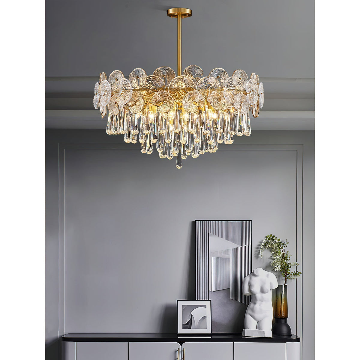 Caeluvyo Postmodern luxe elegantie Kristallen Kroonluchter