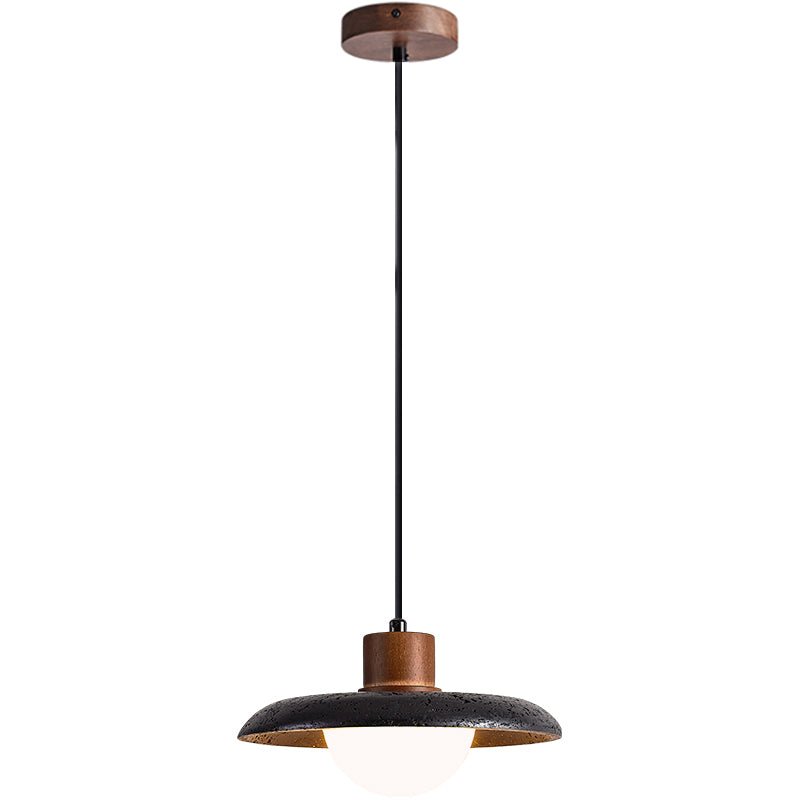 Zenk Zwarte travertin koepelvormige hanglamp