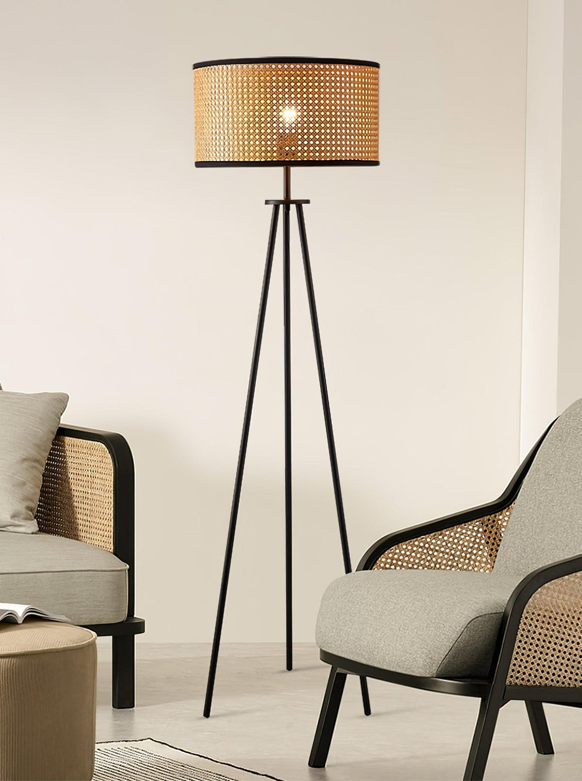 Trio Vintage Bamboe vloerlamp