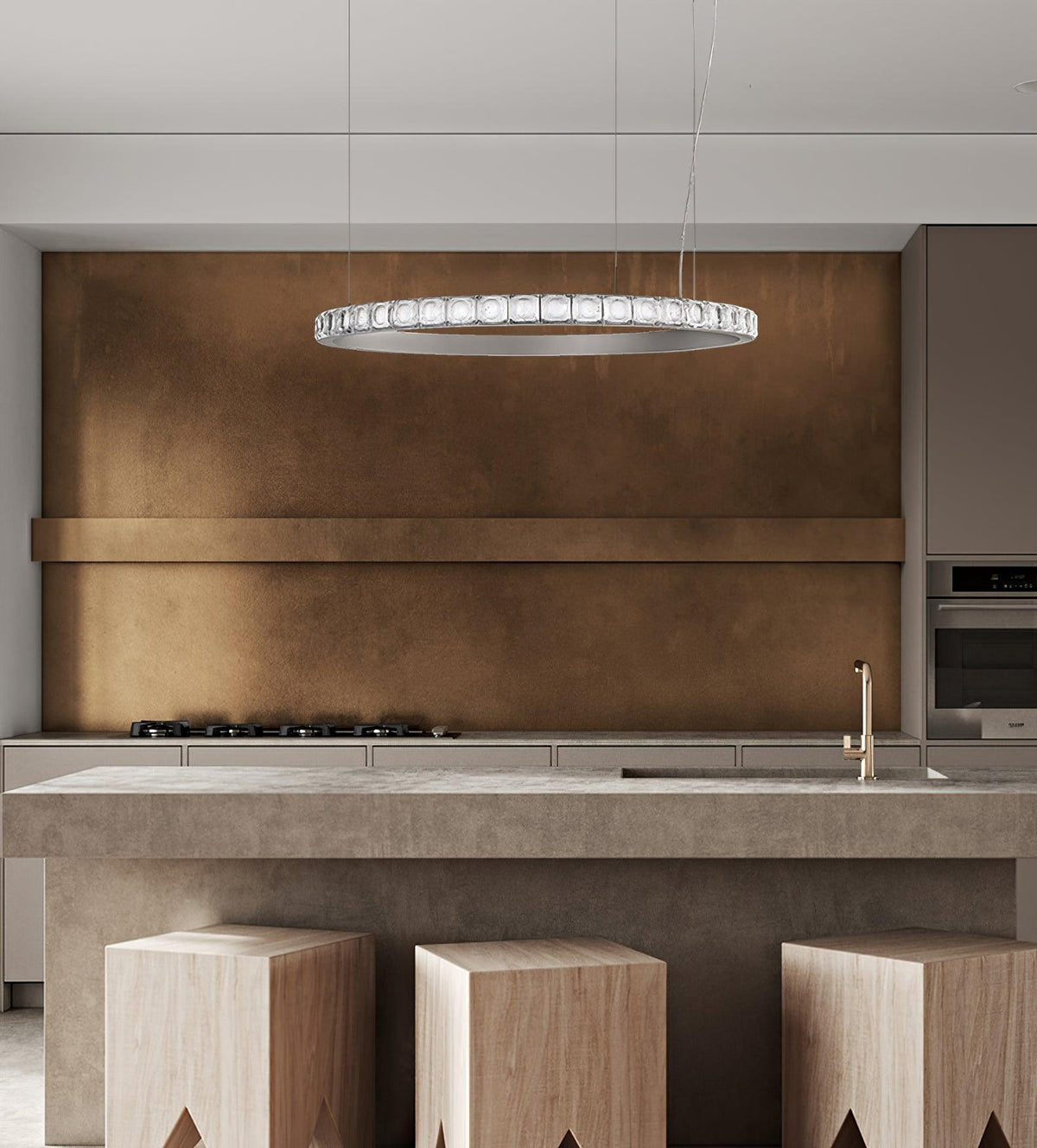 Avzorion Moderne Minimalistische Ring Kroonluchter van glas