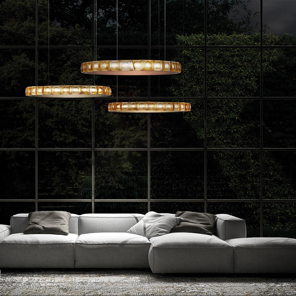 Avzorion Moderne Minimalistische Ring Kroonluchter van glas