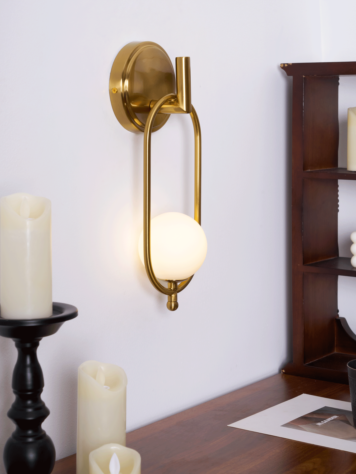 Cumirisra moderne minimalistische wandlamp van messing glas