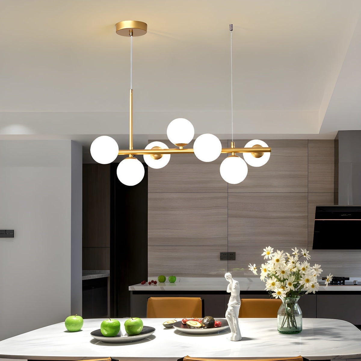 Lioroora kroonluchter met glazen bol goudkleurige afwerking 12-Light