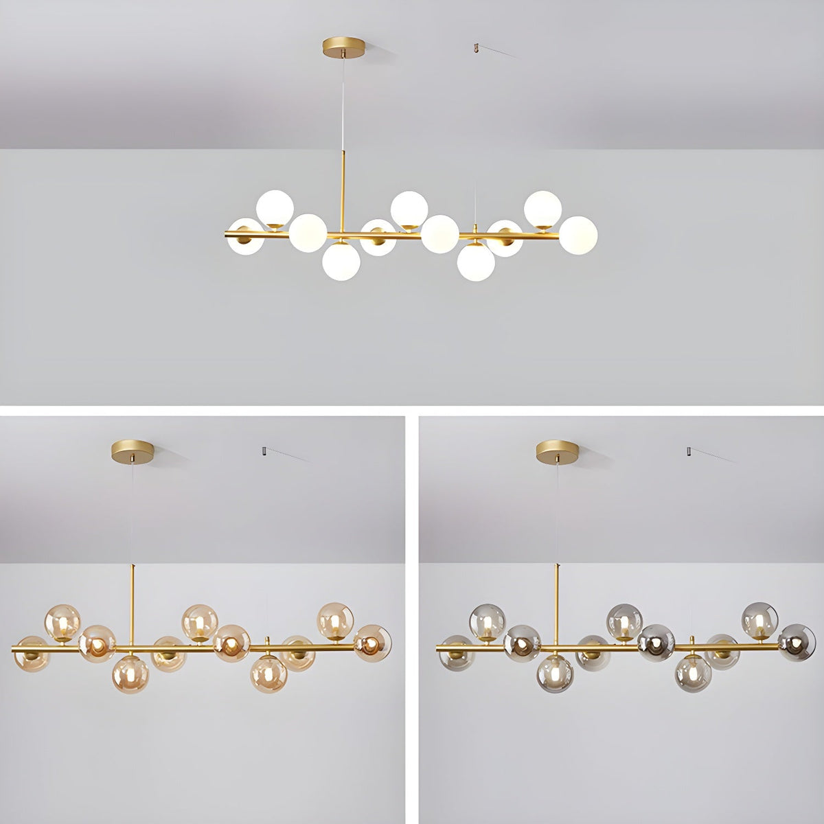 Lioroora kroonluchter met glazen bol goudkleurige afwerking 12-Light